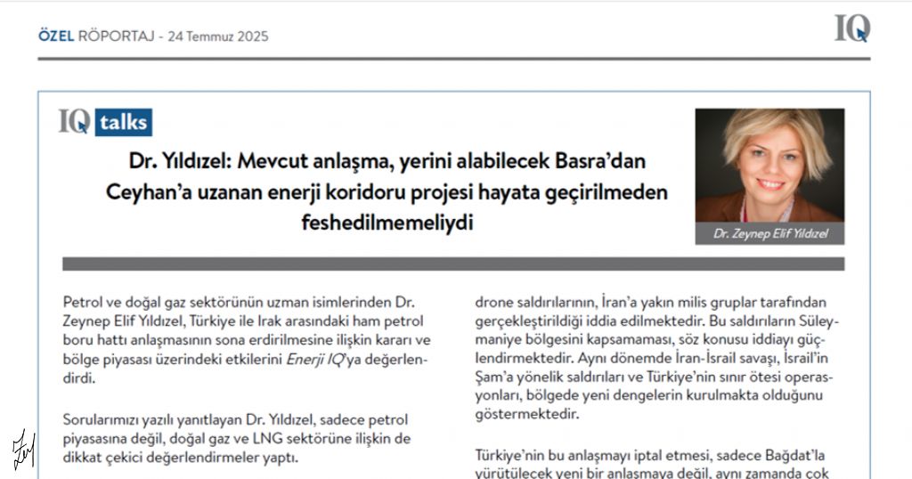 Kerkük Ceyhan Boru Hattı Anlaşmasının İptalinin yakın gelecekte oluşturacağı sonuçlar
